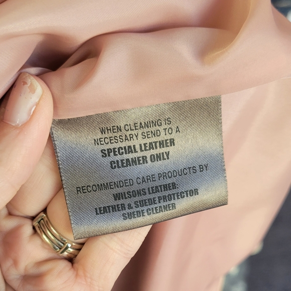 Wilsons Leather Maxima | Pink | Genuine Leather Button Up Jacket w/belt | Size L - Picture 4 of 12